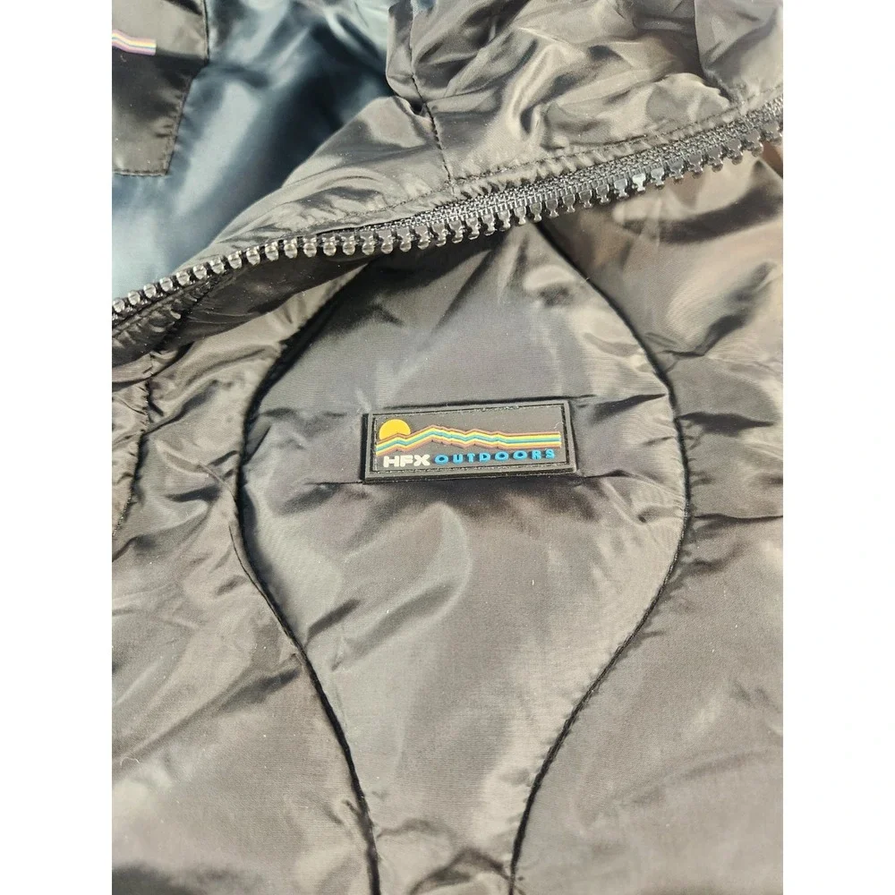 NEW! HFX Outdoors Men's Quilted Water Resistant Puffer Coat Hooded Black XL